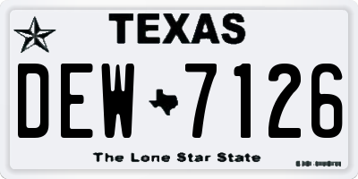 TX license plate DEW7126