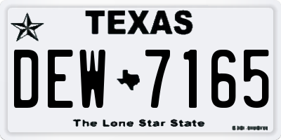 TX license plate DEW7165