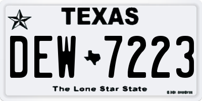 TX license plate DEW7223
