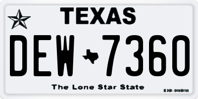 TX license plate DEW7360