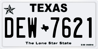 TX license plate DEW7621