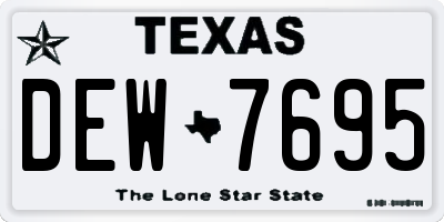 TX license plate DEW7695
