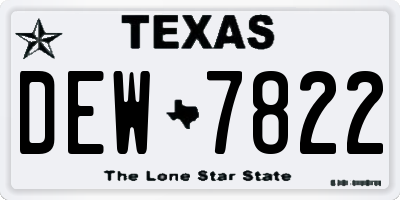 TX license plate DEW7822