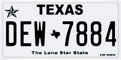 TX license plate DEW7884