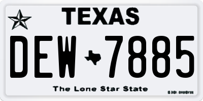 TX license plate DEW7885