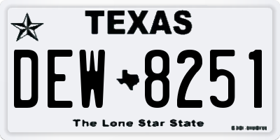 TX license plate DEW8251