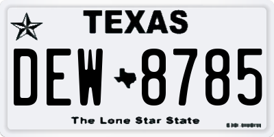 TX license plate DEW8785