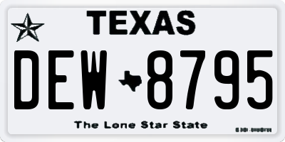 TX license plate DEW8795