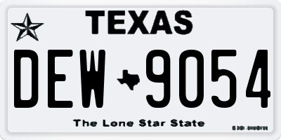 TX license plate DEW9054