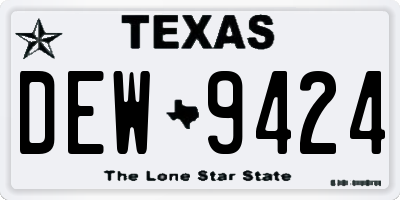 TX license plate DEW9424