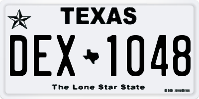 TX license plate DEX1048
