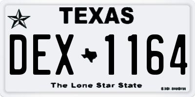 TX license plate DEX1164