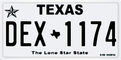 TX license plate DEX1174