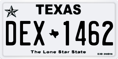 TX license plate DEX1462
