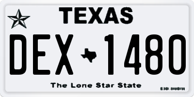 TX license plate DEX1480