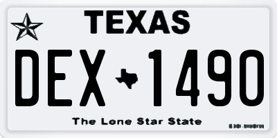 TX license plate DEX1490