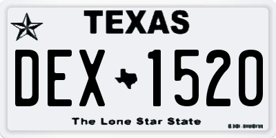 TX license plate DEX1520