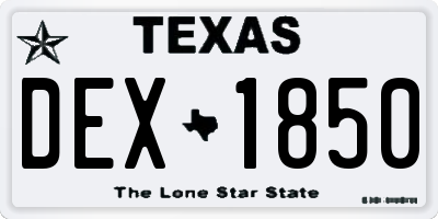 TX license plate DEX1850