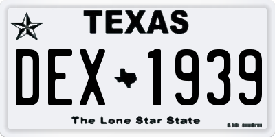 TX license plate DEX1939