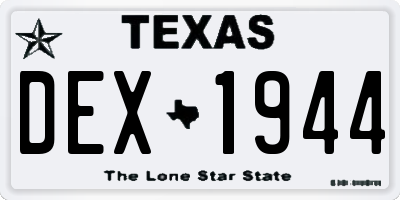 TX license plate DEX1944