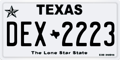 TX license plate DEX2223