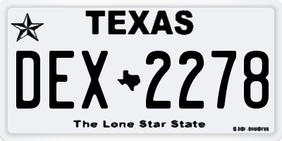 TX license plate DEX2278