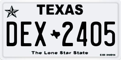 TX license plate DEX2405