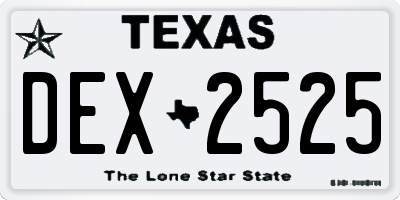 TX license plate DEX2525