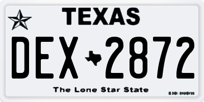 TX license plate DEX2872