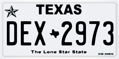 TX license plate DEX2973