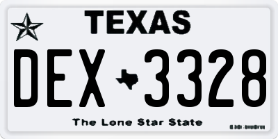 TX license plate DEX3328