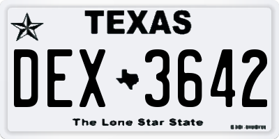 TX license plate DEX3642