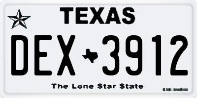 TX license plate DEX3912