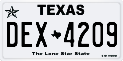 TX license plate DEX4209