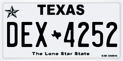 TX license plate DEX4252