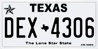 TX license plate DEX4306