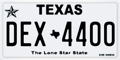 TX license plate DEX4400