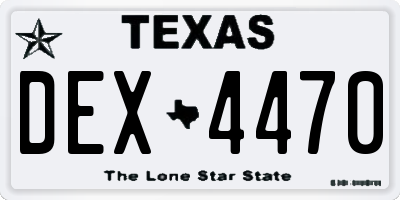 TX license plate DEX4470