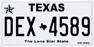 TX license plate DEX4589