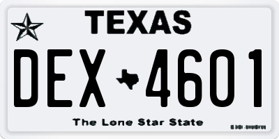 TX license plate DEX4601