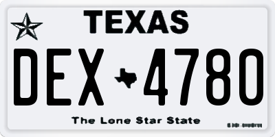 TX license plate DEX4780