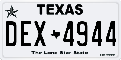 TX license plate DEX4944