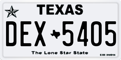 TX license plate DEX5405