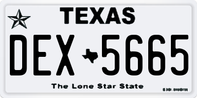 TX license plate DEX5665