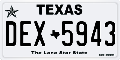 TX license plate DEX5943