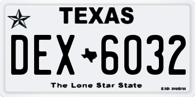 TX license plate DEX6032