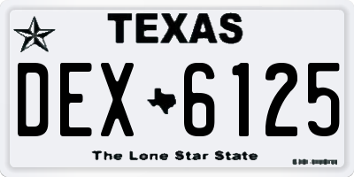TX license plate DEX6125