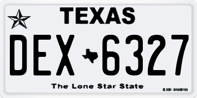 TX license plate DEX6327