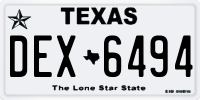 TX license plate DEX6494