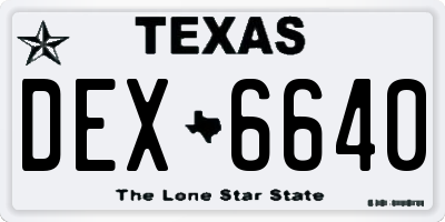 TX license plate DEX6640